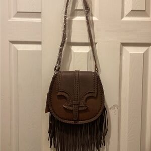 Justin Boots Brown Crossbody Bag with Fringe